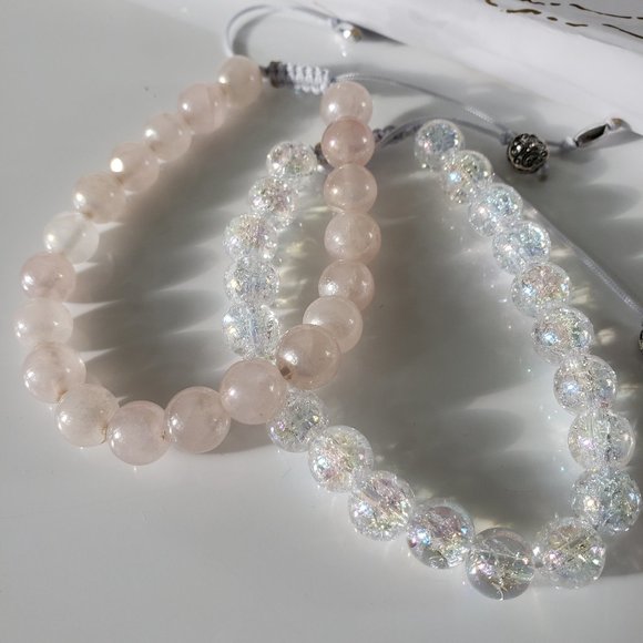Natural Rose OR Angel Aura Quartz Bracelet - Picture 3 of 3